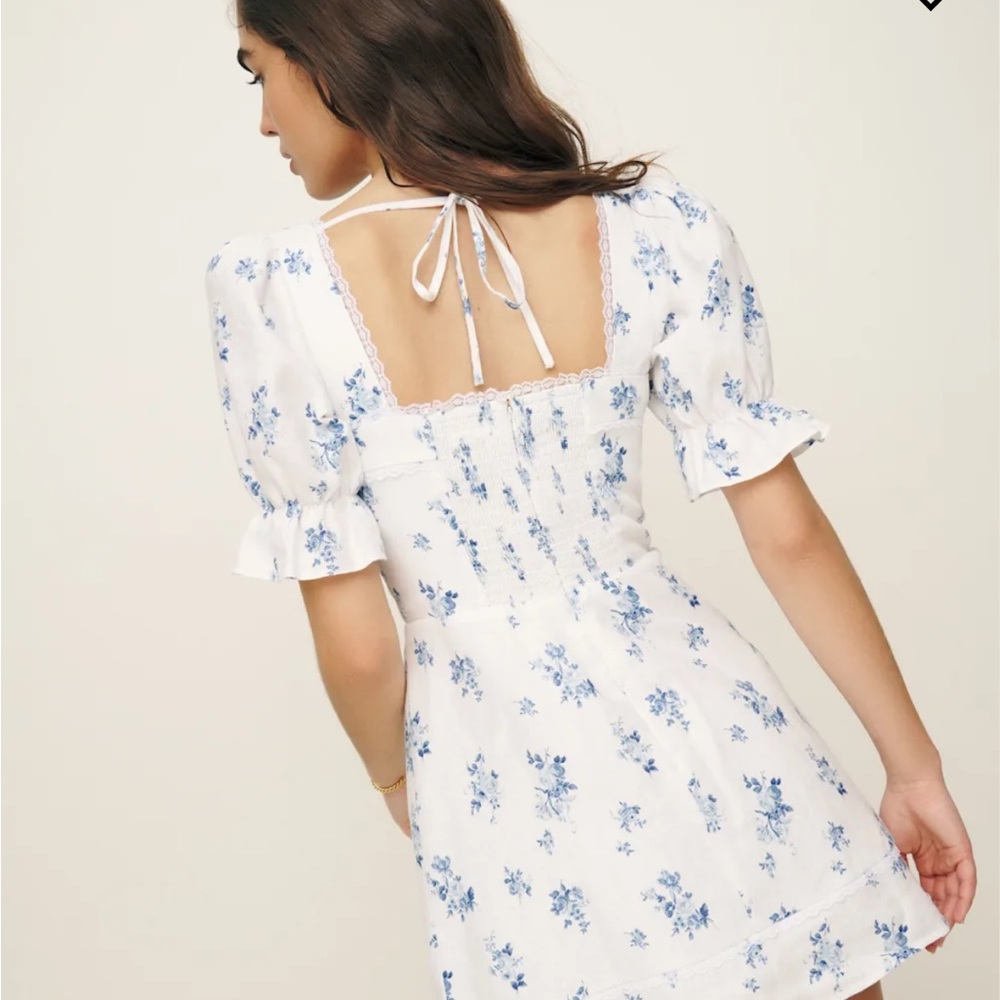NWT Reformation Evianna Linen Dress in Lupine - Picture 2 of 5